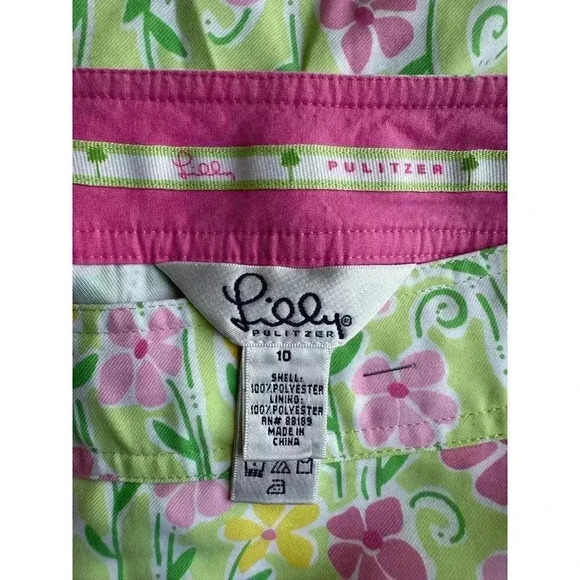 Lilly Pulitzer Eagle Skort “Palm Green Speck Print” Size 10 White Label - Picture 3 of 7